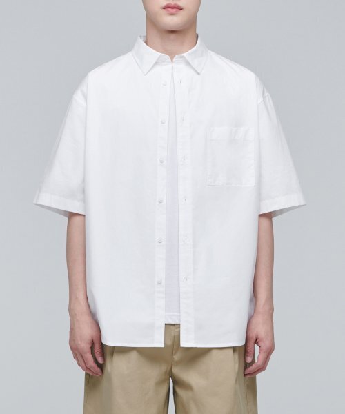 MUSINSA STANDARD（ムシンサスタンダード）の「特大ポプリン半袖シャツ[白]（シャツ/ブラウス・メンズ・その他・XX-LARGE/LARGE/MEDIUM/SMALL/X-LARGE）」の3枚目の写真