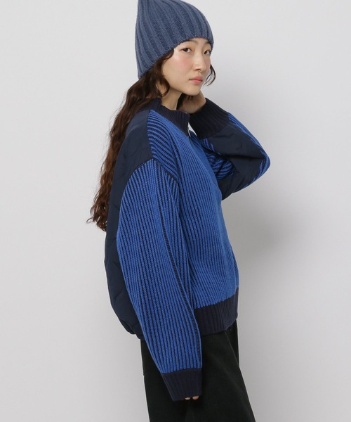 バックキルトZIPニットプルオーバー（ニット/セーター）｜niko and