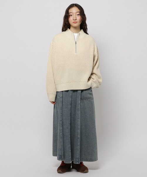 niko and...(ニコアンド)の「バックキルトZIPニットプルオーバー(ニット/セーター・レディース・ブルー/アイボリー/ブラック・MEDIUM/LARGE)」の18枚目の写真