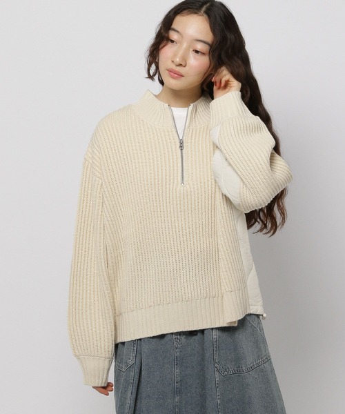 niko and...(ニコアンド)の「バックキルトZIPニットプルオーバー(ニット/セーター・レディース・ブルー/アイボリー/ブラック・MEDIUM/LARGE)」の20枚目の写真