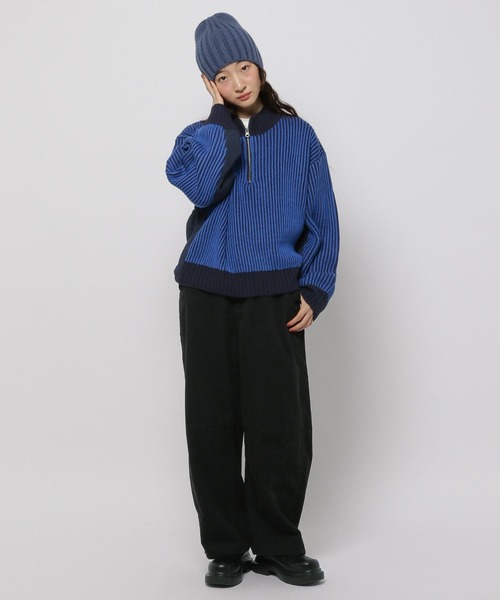 niko and...(ニコアンド)の「バックキルトZIPニットプルオーバー(ニット/セーター・レディース・ブルー/アイボリー/ブラック・MEDIUM/LARGE)」の22枚目の写真