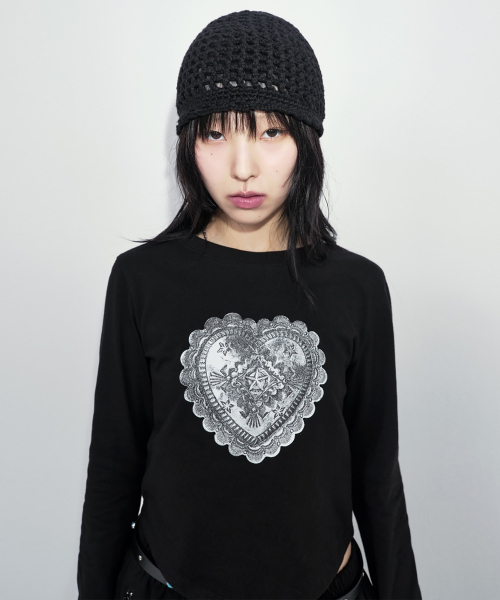 RUSTICCLUB(ラスティッククラブ)の「Heart Concho Long sleeve_Black(Tシャツ/カットソー・レディース・クリーム・FREE)」の2枚目の写真