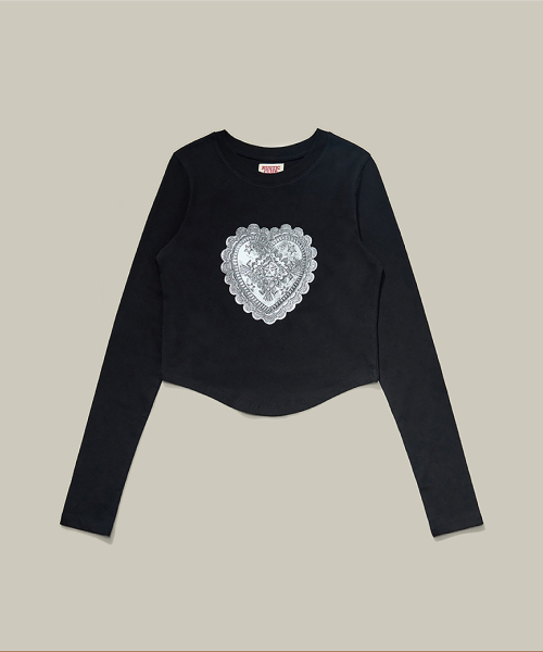 RUSTICCLUB(ラスティッククラブ)の「Heart Concho Long sleeve_Black(Tシャツ/カットソー・レディース・クリーム・FREE)」の3枚目の写真