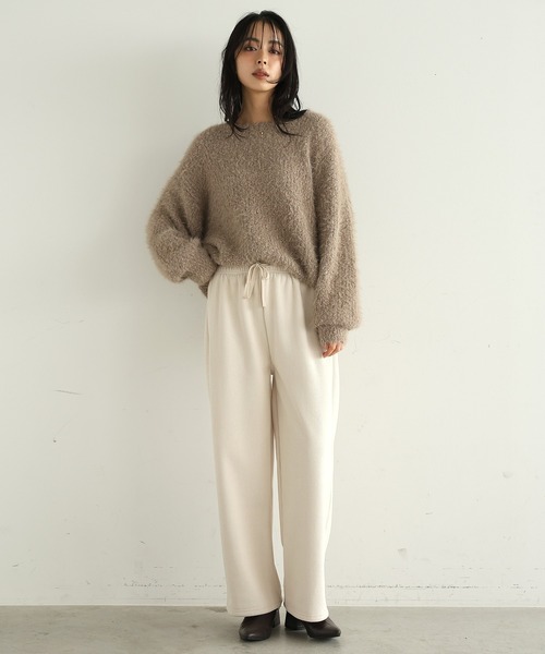 itto...（イット）の「まるで穿く毛布！コーディロイ風あったか裏ベロアパンツ（スウェットパンツ・レディース・ブラック/チャコール/アイボリー・FREE）」の19枚目の写真