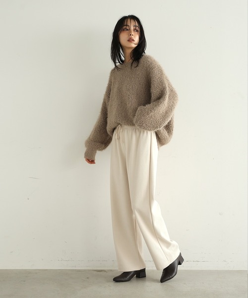 itto...（イット）の「まるで穿く毛布！コーディロイ風あったか裏ベロアパンツ（スウェットパンツ・レディース・ブラック/チャコール/アイボリー・FREE）」の20枚目の写真