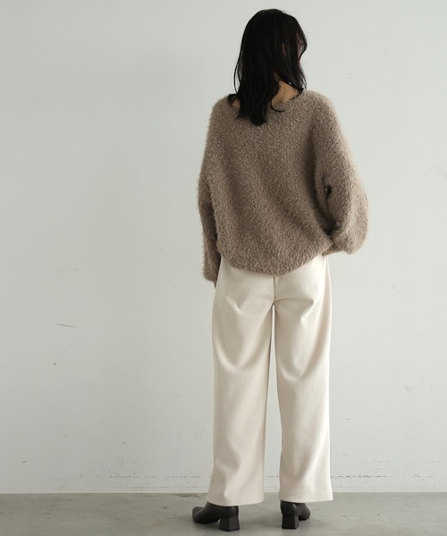 itto...（イット）の「まるで穿く毛布！コーディロイ風あったか裏ベロアパンツ（スウェットパンツ・レディース・ブラック/チャコール/アイボリー・FREE）」の21枚目の写真