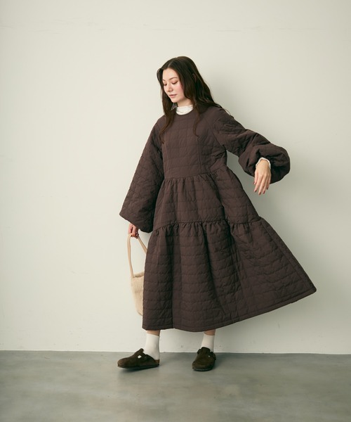 Lunea（ルネア）の「キルティングワンピースコート/ワンピース