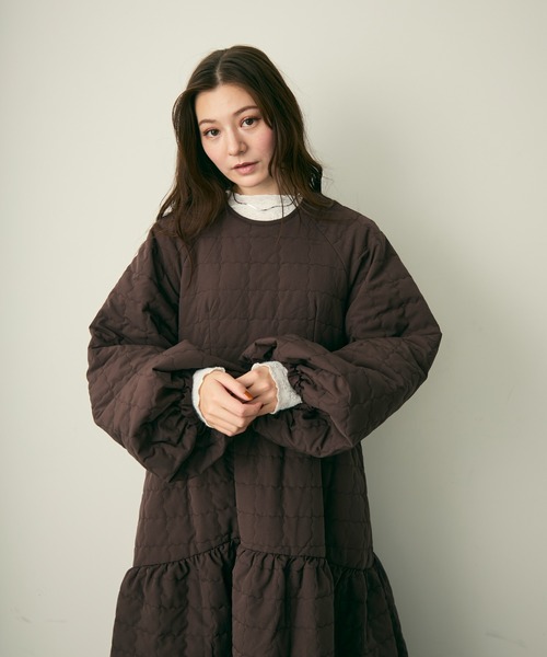 Lunea（ルネア）の「キルティングワンピースコート/ワンピース（その他アウター・レディース・ブラウン・FREE）」の9枚目の写真