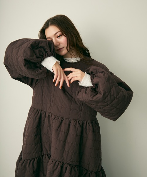 Lunea（ルネア）の「キルティングワンピースコート/ワンピース（その他アウター・レディース・ブラウン・FREE）」の10枚目の写真