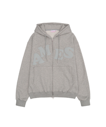 BIG TYPO HOODIE ZIP UP GREY