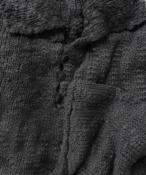 Reurie'（レウリィ）の「オリジナルパフィーポロニット / カジュアル ショート丈 クロップド丈 襟 アイボリー ブラック シンプル（ニット/セーター・レディース・アイボリー/ブラック・FREE）」の7枚目の写真