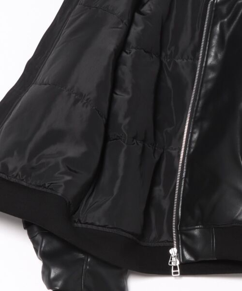 BREATH】FAUX LEATHER BOMBER JACKET / ブラック [BR25AW-O0012