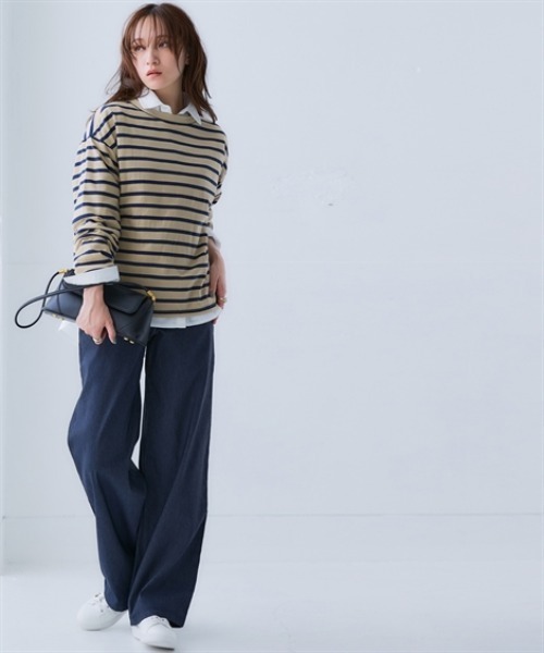 nissen（ニッセン）の「お腹すっぽりあったかストレッチワイドパンツ(裏微起毛)＜大きいサイズ有＞（その他パンツ・レディース・ブラック/ダークインディゴブルー/グレー系その他/チェック・S/M/L/LL/3L）」の16枚目の写真