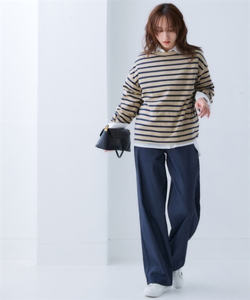 nissen（ニッセン）の「お腹すっぽりあったかストレッチワイドパンツ(裏微起毛)＜大きいサイズ有＞（その他パンツ・レディース・ブラック/ダークインディゴブルー/グレー系その他/チェック・S/M/L/LL/3L）」の17枚目の写真