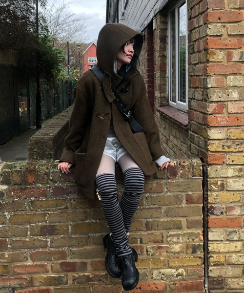 Majournee（マジョネ）の「ALPACA HALF DUFFLE COAT_BROWN（チェスターコート・レディース・その他・FREE）」の2枚目の写真