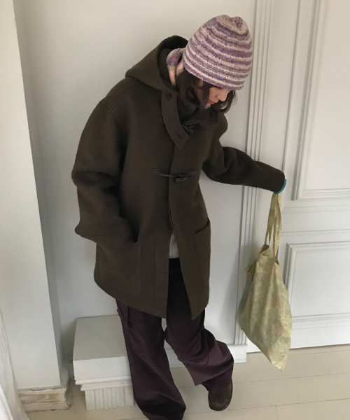 Majournee（マジョネ）の「ALPACA HALF DUFFLE COAT_BROWN（チェスターコート・レディース・その他・FREE）」の4枚目の写真