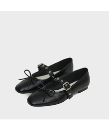 BUCKLE STRAP BALLERINA FLAT / BLACK
