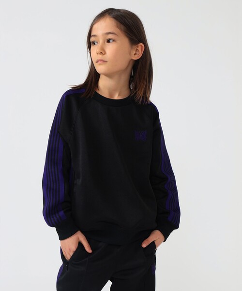 Needles(ニードルス)の「▲【別注】NEEDLES / Track Crew Neck Shirt(110~160cm)(スウェット・キッズ・ブラック・LARGE/SMALL)」の2枚目の写真