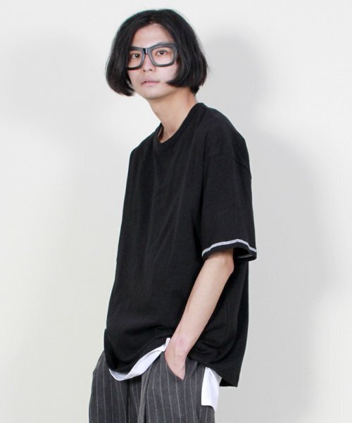 DEMARC(ドゥマーク)の「オーバーサイズ半袖ステッチポイントTシャツブラック(Tシャツ/カットソー・メンズ・その他・LARGE/MEDIUM)」の5枚目の写真