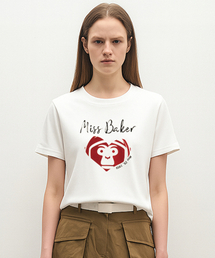 ハートベイカーTシャツ ホワイト/レッド