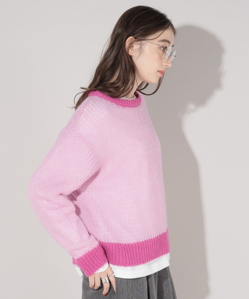 GEORGE'S（ジョージズ）の「バイカラーモヘアニット（ニット/セーター・レディース・グレー/ピンク/ミント・MEDIUM）」の20枚目の写真