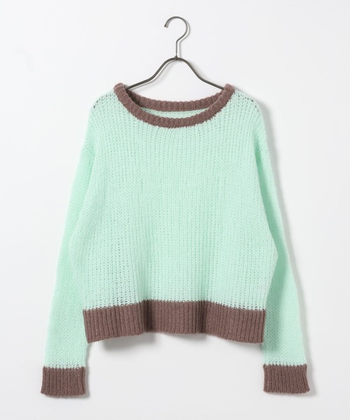 GEORGE'S（ジョージズ）の「バイカラーモヘアニット（ニット/セーター・レディース・グレー/ピンク/ミント・MEDIUM）」の14枚目の写真