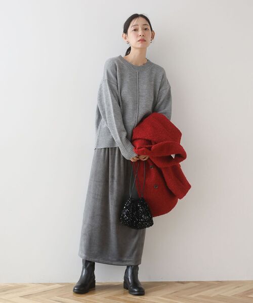 Green　Parks（グリーンパークス）の「ブークレPコート（ピーコート・レディース・モカ/ダークネイビー/レッド・FREE）」の21枚目の写真