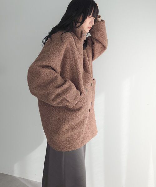 Green　Parks（グリーンパークス）の「ブークレPコート（ピーコート・レディース・モカ/ダークネイビー/レッド・FREE）」の18枚目の写真