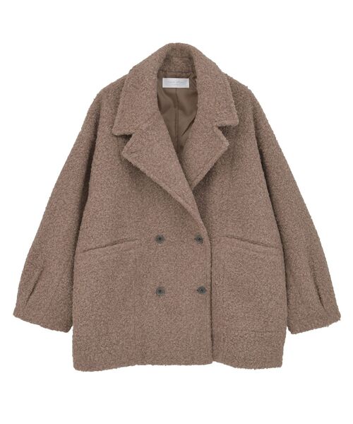 Green　Parks（グリーンパークス）の「ブークレPコート（ピーコート・レディース・モカ/ダークネイビー/レッド・FREE）」の6枚目の写真