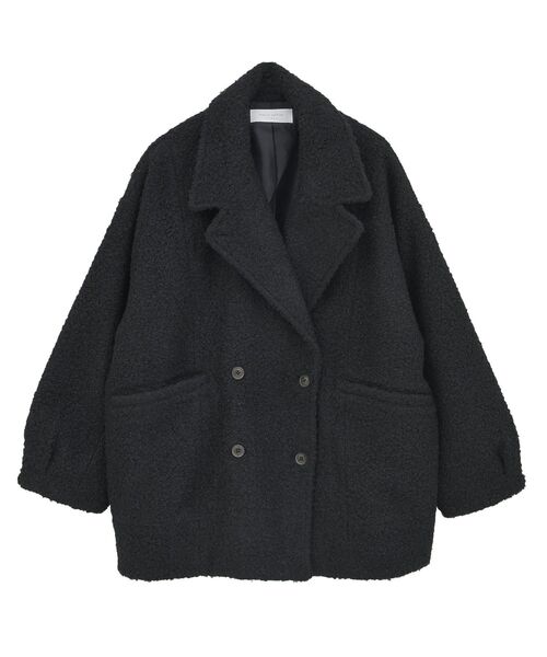 Green　Parks（グリーンパークス）の「ブークレPコート（ピーコート・レディース・モカ/ダークネイビー/レッド・FREE）」の5枚目の写真