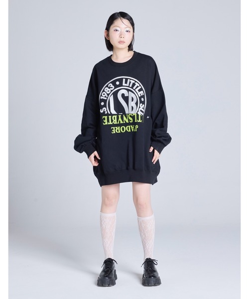 Little sunny bite（リトルサニーバイト）の「【RES】【Little Sunny Bite】logo sweat top（スウェット・レディース・ピンク/ブラック・SMALL/MEDIUM）」の5枚目の写真