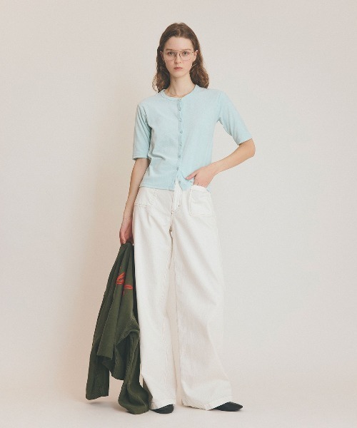 THE SHINZONE(ザ シンゾーン)の「THE SHINZONE/シンゾーン パイルハーフスリーブカーディガン PILE HALF SLEEVE CARDIGAN 26MMSCU03(カーディガン/ボレロ・レディース・ブルー/グレー/ブラック・FREE)」の4枚目の写真