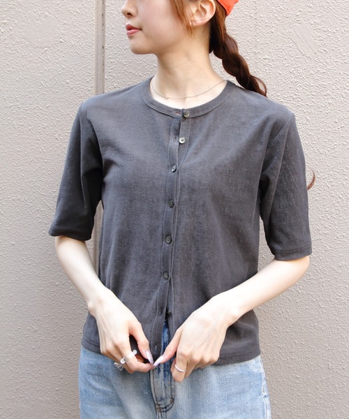 THE SHINZONE(ザ シンゾーン)の「THE SHINZONE/シンゾーン パイルハーフスリーブカーディガン PILE HALF SLEEVE CARDIGAN 26MMSCU03(カーディガン/ボレロ・レディース・ブルー/グレー/ブラック・FREE)」の7枚目の写真