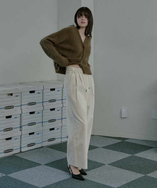 MOIREMOA(モアレモア)の「String Corduroy Pants-ivory(その他パンツ・レディース・アイボリー・FREE)」の5枚目の写真