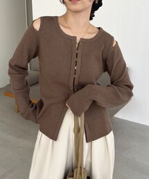 CAPRICIEUX LE'MAGE | 肩開きセッパボタンカーディガン(カーディガン/ボレロ)