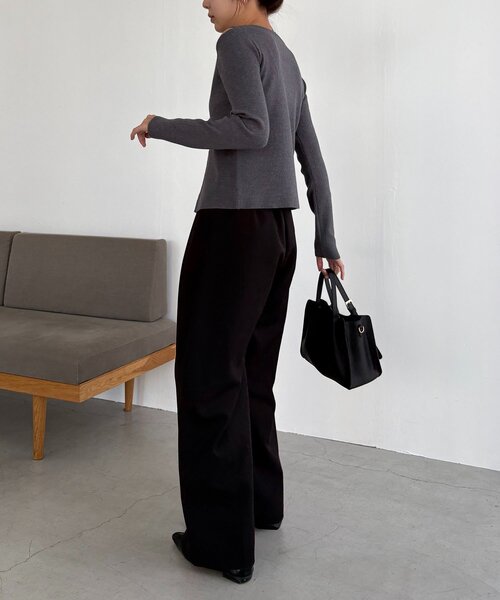 CAPRICIEUX LE'MAGE（カプリシューレマージュ）の「肩開きセッパボタンカーディガン（カーディガン/ボレロ・レディース・ブラウン/ピンク/グレー/ライトベージュ・FREE）」の15枚目の写真