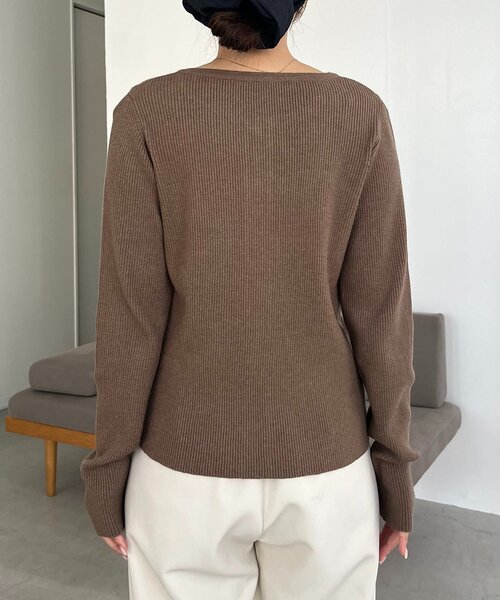 CAPRICIEUX LE'MAGE（カプリシューレマージュ）の「肩開きセッパボタンカーディガン（カーディガン/ボレロ・レディース・ブラウン/ピンク/グレー/ライトベージュ・FREE）」の19枚目の写真