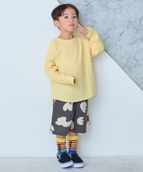 MARKEY'S（マーキーズ）の「ソウガラミニウラケワイドタックハーフパンツ（その他パンツ・キッズ・ブラック系その他/オレンジ系その他/ブルー系その他・80/90/100/110/120/130/140/150）」の11枚目の写真