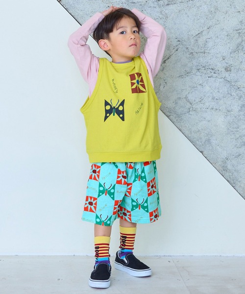 MARKEY'S（マーキーズ）の「ソウガラミニウラケワイドタックハーフパンツ（その他パンツ・キッズ・ブラック系その他/オレンジ系その他/ブルー系その他・80/90/100/110/120/130/140/150）」の7枚目の写真