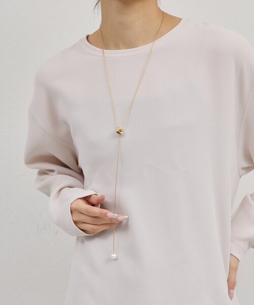 GALLARDAGALANTE（ガリャルダガランテ）の「パールメタルブロックネックレス（リング・レディース・ゴールド・FREE）」の3枚目の写真