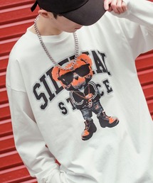 【SIDEWAYSTANCE】長袖クマロゴプリントTシャツ