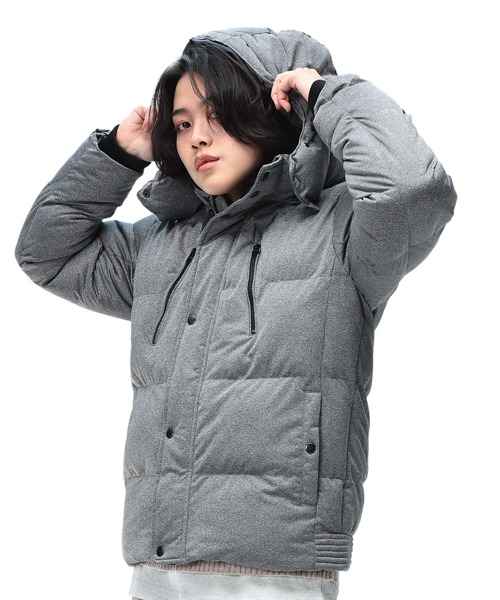 SAKAZEN（サカゼン）の「S＆SONS (エスアンドサンズ) 杢ストレッチ フード着脱 フルジップ 中綿ジャケット（ダウンジャケット/コート・メンズ・グレー・M/L/LL）」の4枚目の写真