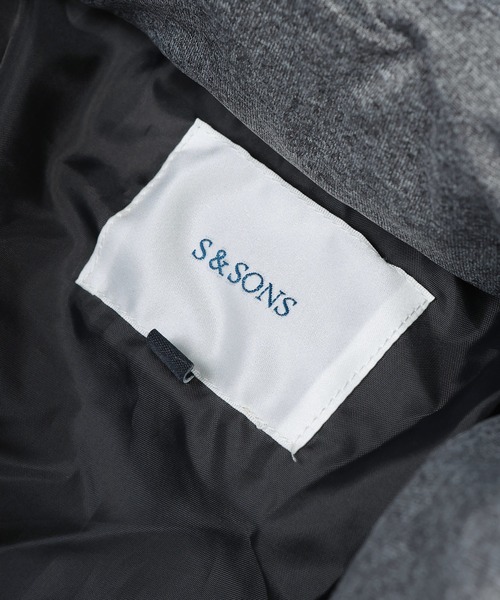SAKAZEN（サカゼン）の「S＆SONS (エスアンドサンズ) 杢ストレッチ フード着脱 フルジップ 中綿ジャケット（ダウンジャケット/コート・メンズ・グレー・M/L/LL）」の13枚目の写真