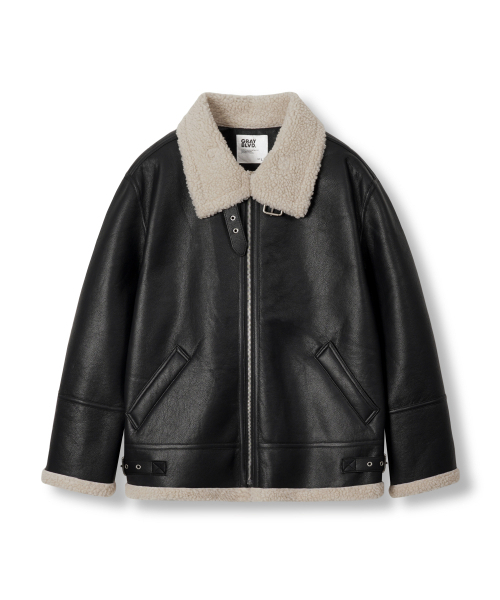 GRAYBLVD(グレイブラバット)の「ビーダブルユーシェアリングムートン GKDJP15 (ブラック)(ムートンコート・レディース・その他・MEDIUM/LARGE)」の2枚目の写真