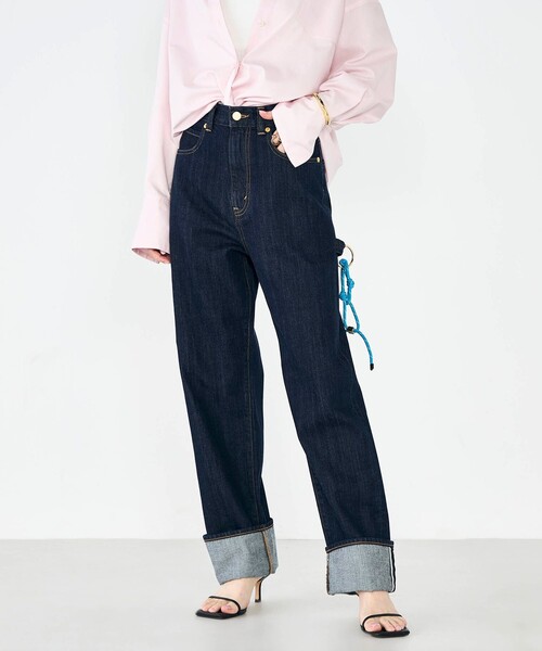 Rie Miller（リエミラー）の「【RM denim】45th limited editionﾛｰﾙｱｯﾌﾟｽﾄﾚｰﾄﾃﾞﾆﾑ(ｾﾙﾋﾞｯﾁ)（デニムパンツ・レディース・ネイビー・L/M/S/XS）」の9枚目の写真