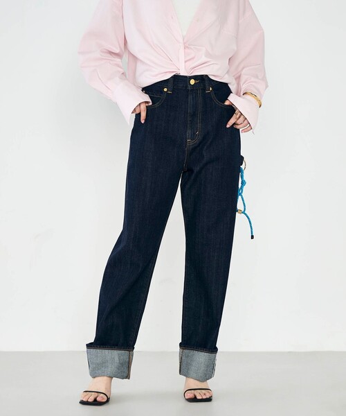 Rie Miller（リエミラー）の「【RM denim】45th limited editionﾛｰﾙｱｯﾌﾟｽﾄﾚｰﾄﾃﾞﾆﾑ(ｾﾙﾋﾞｯﾁ)（デニムパンツ・レディース・ネイビー・L/M/S/XS）」の11枚目の写真