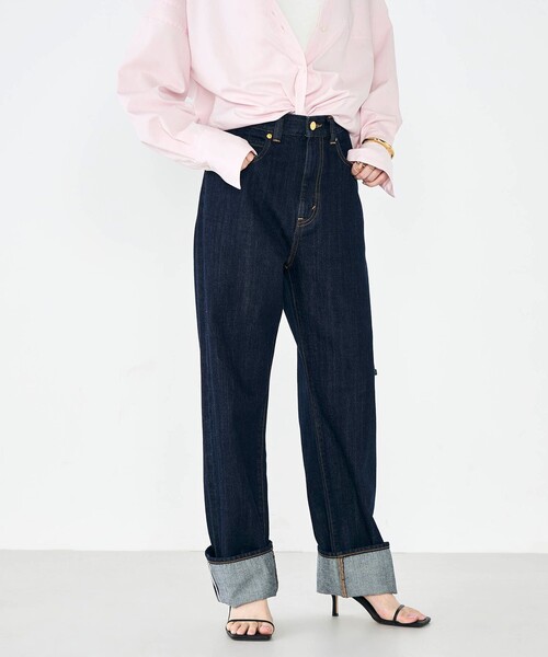 Rie Miller（リエミラー）の「【RM denim】45th limited editionﾛｰﾙｱｯﾌﾟｽﾄﾚｰﾄﾃﾞﾆﾑ(ｾﾙﾋﾞｯﾁ)（デニムパンツ・レディース・ネイビー・L/M/S/XS）」の12枚目の写真