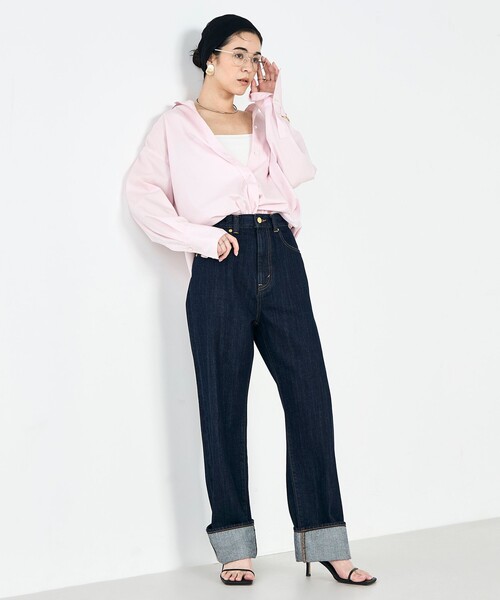 Rie Miller（リエミラー）の「【RM denim】45th limited editionﾛｰﾙｱｯﾌﾟｽﾄﾚｰﾄﾃﾞﾆﾑ(ｾﾙﾋﾞｯﾁ)（デニムパンツ・レディース・ネイビー・L/M/S/XS）」の14枚目の写真
