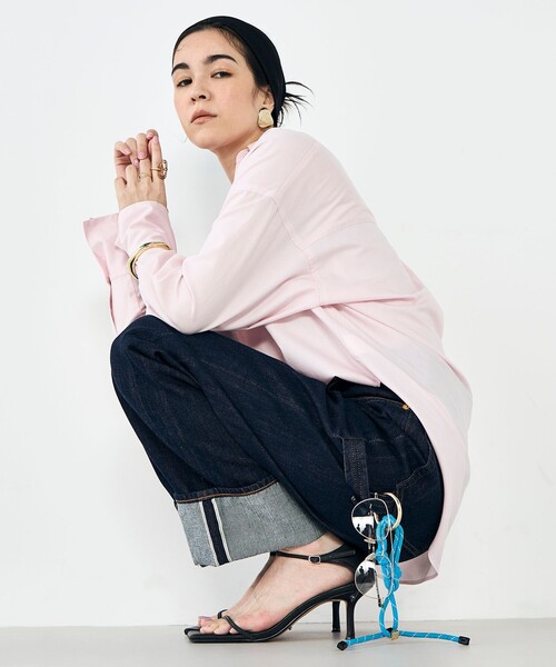 Rie Miller（リエミラー）の「【RM denim】45th limited editionﾛｰﾙｱｯﾌﾟｽﾄﾚｰﾄﾃﾞﾆﾑ(ｾﾙﾋﾞｯﾁ)（デニムパンツ・レディース・ネイビー・L/M/S/XS）」の4枚目の写真