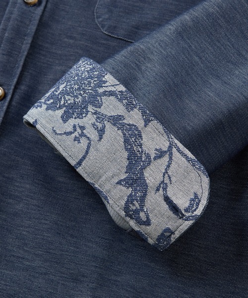MEN'S BIGI(メンズビギ)の「デニムジャージ シャツブルゾン<ストレッチ>(シャツ/ブラウス・メンズ・ベージュ/ネイビー/ホワイト・02/01/04/03)」の8枚目の写真